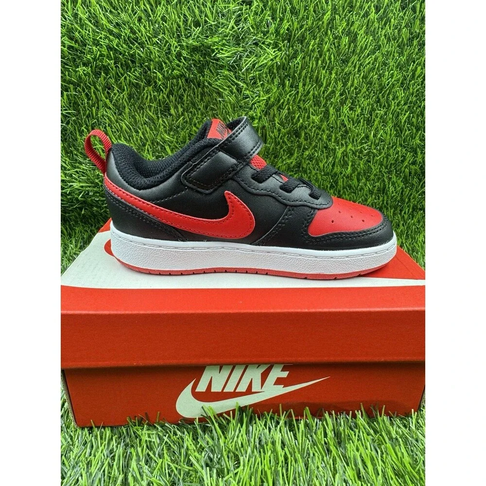 Nike Court Borough Toddler Sneaker Shoes Black/University Red Size 9 New - Picture 7 of 15